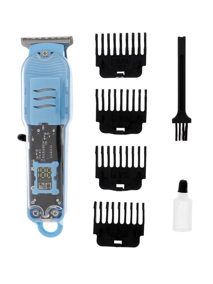Машинка для стрижки LTRI-14, 4 насадки, 1,5/2/3/4 мм, USB, голубая