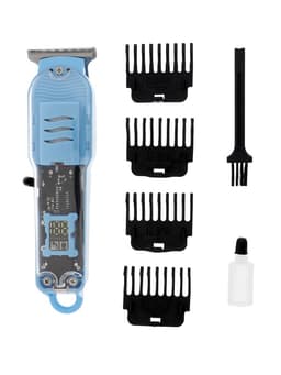 Машинка для стрижки LTRI-14, 4 насадки, 1,5/2/3/4 мм, USB, голубая