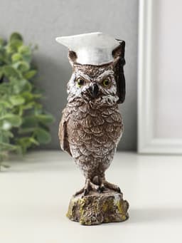 Фигурка «Филин ученый в шляпе магистра», 14 см, коричневый