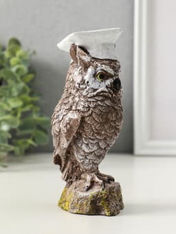 Фигурка «Филин ученый в шляпе магистра», 14 см, коричневый