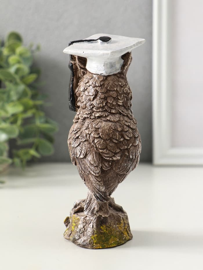 Фигурка «Филин ученый в шляпе магистра», 14 см, коричневый