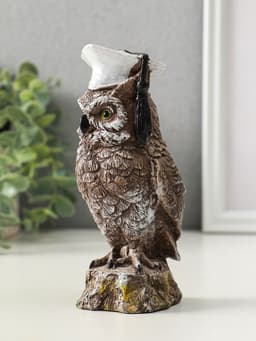 Фигурка «Филин ученый в шляпе магистра», 14 см, коричневый