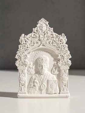 Икона «Николай Чудотворец», с подвесом, 12×8×2 см, гипс