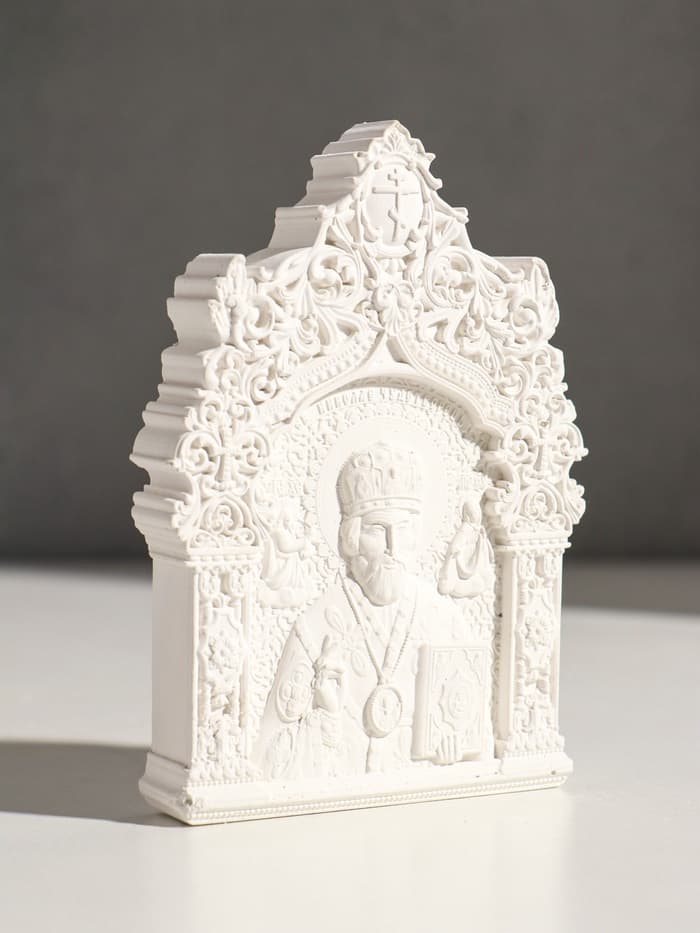 Икона «Николай Чудотворец», с подвесом, 12×8×2 см, гипс