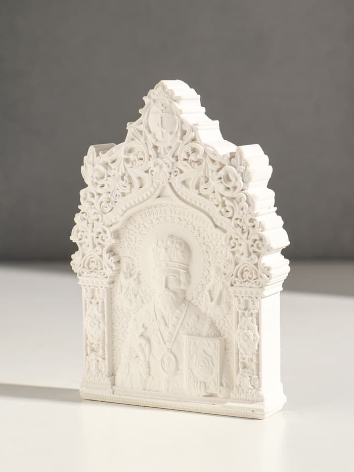 Икона «Николай Чудотворец», с подвесом, 12×8×2 см, гипс