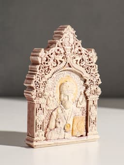 Икона «Николай Чудотворец», с подвесом, 12×8×2 см, гипс, роспись