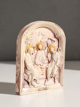 Икона «Святая троица», с подвесом, 12×9×2 см, гипс, роспись