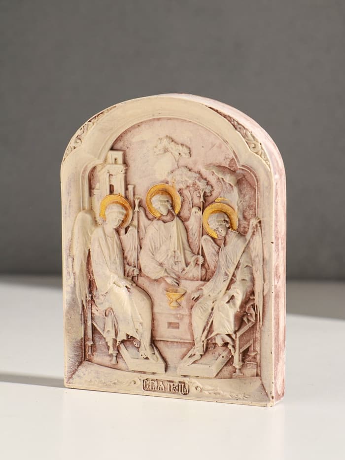 Икона «Святая троица», с подвесом, 12×9×2 см, гипс, роспись