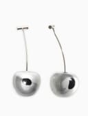 Серьги минимализм «Черешня», цвет серебро