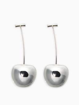 Серьги минимализм «Черешня», цвет серебро