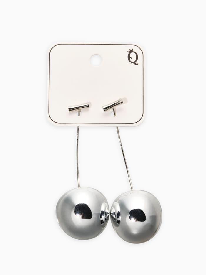 Серьги минимализм «Черешня», цвет серебро
