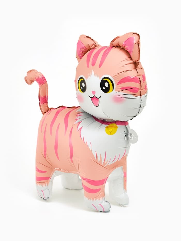 Воздушный шар фольгированный 22" «Розовая кошка», фигура под воздух