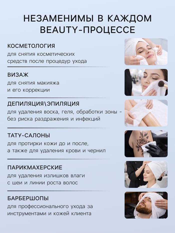 Полотенца одноразовые в сложении, 35×70 см, белые, спанлейс, 50 штук