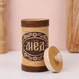 Туес «Мёд», 6×6×15 см, береста