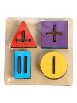 Сортер-вкладыш деревянный, «Геометрия. Квадратная форма»