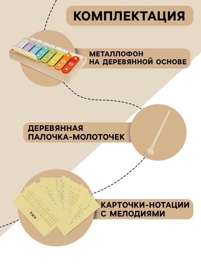Развивающий музыкальный металлофон для малышей