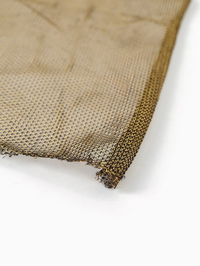 Лоскут ткани трикотажный сетка, чёрно-золотой, 100×150 см