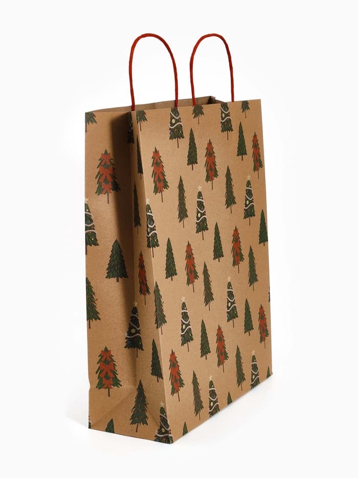 Набор подарочных пакетов «Новогодние ёлочки», 3 шт., 25×4×30.5 см, 30×40×11.5 см, 18×23×10 см