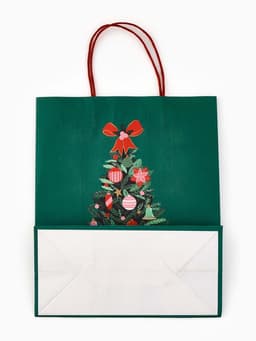 Набор подарочных пакетов «Новогодние ёлочки», 3 шт., 25×4×30.5 см, 30×40×11.5 см, 18×23×10 см