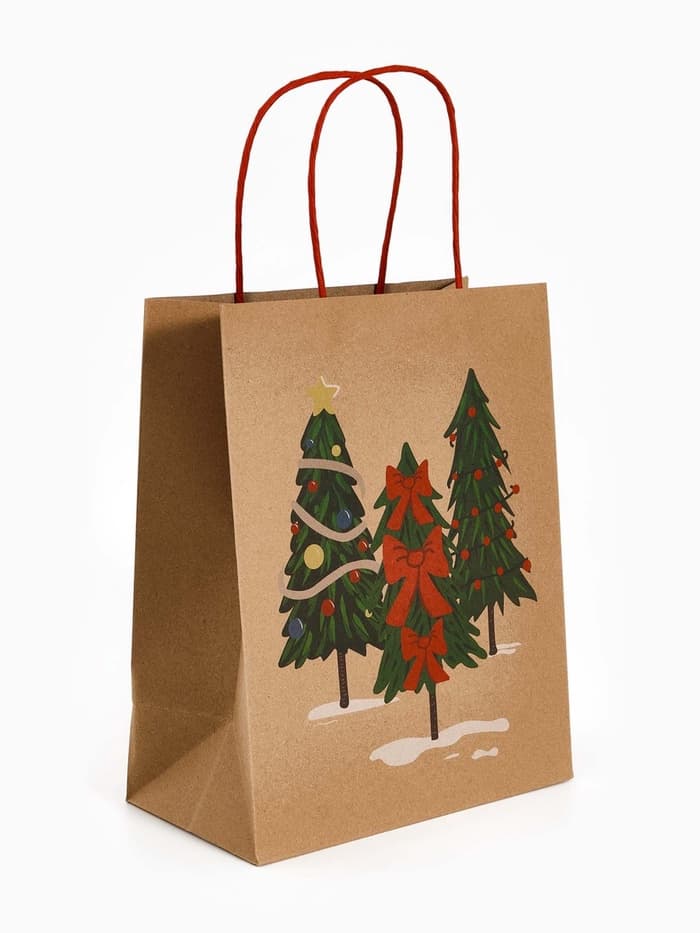 Набор подарочных пакетов «Новогодние ёлочки», 3 шт., 25×4×30.5 см, 30×40×11.5 см, 18×23×10 см