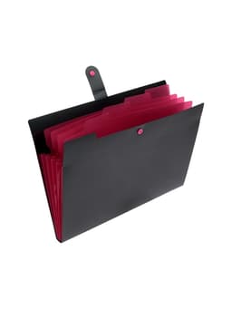 Папка А4, 5 отделений, Calligrata, 600 мкм, на кнопке, черная, матовая