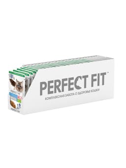 Влажный корм для кошек Perfect Fit «Красивая шерсть, здоровая кожа», 75 г, лосось, пауч