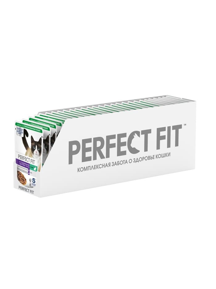 Влажный корм для кошек Perfect Fit «Здоровые почки», 75 г, с кроликом в соусе, пауч