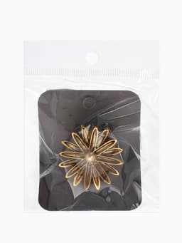 Кольцо для платка «Цветок Астра», белое в чернёном золоте