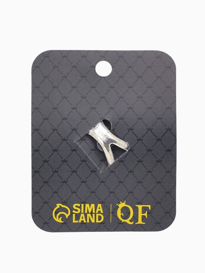 Кольцо для платка «Цветок Астра», белое в чернёном серебре