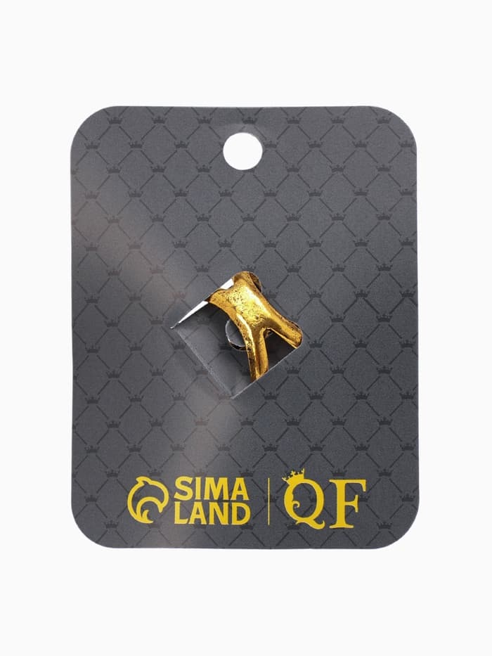 Кольцо для платка «Бабочка», белое в чернёном золоте