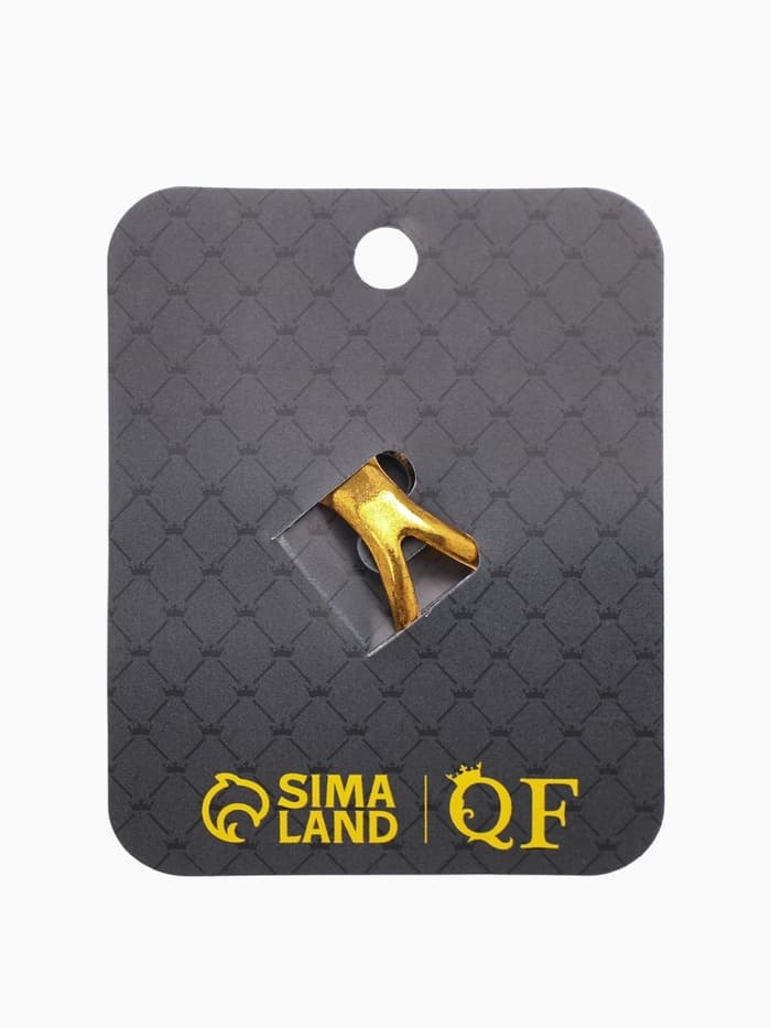 Кольцо для платка «Бабочка профиль», белое в чернёном золоте