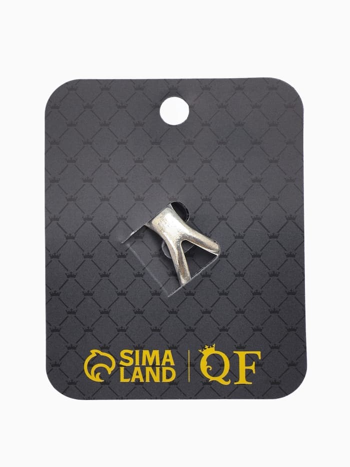 Кольцо для платка «Бабочка профиль», белое в чернёном серебре