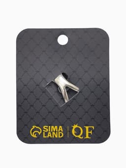 Кольцо для платка «Бабочка профиль», белое в чернёном серебре