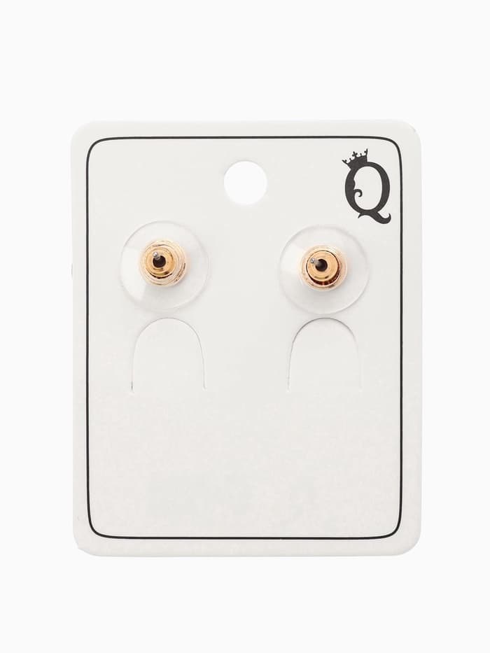 Серьги «Вытянутые сердечки», красные в золоте