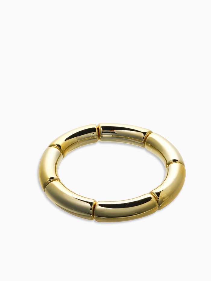 Браслет на резинке «Стиль. Гладкость», пластик, d=7 см, цвет золото