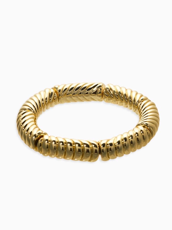 Браслет на резинке «Стиль. Резной», пластик, d=7 см, цвет золото
