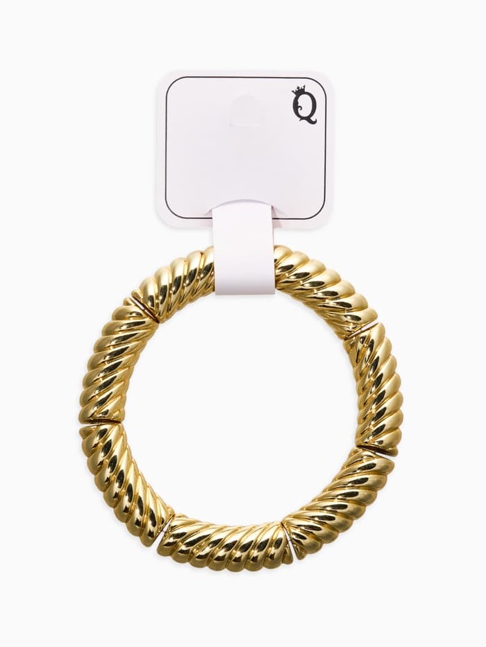Браслет на резинке «Стиль. Резной», пластик, d=7 см, цвет золото