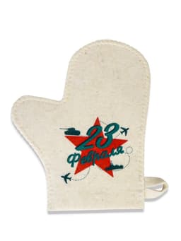 Рукавица для бани и сауны «23 февраля», полиэфир, шерсть