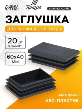 Заглушка для профильной трубы ТУНДРА, 60×40 мм, набор 20 шт.