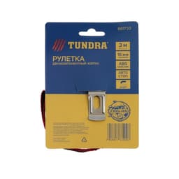 Рулетка ТУНДРА, двухкомпонентный корпус, автостоп, 3 м × 16 мм, магнитный зацеп