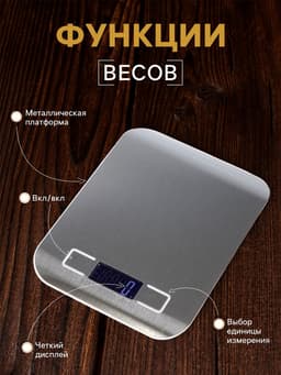 Весы кухонные LVE-028, электронные, до 5 кг, от батареек ААА×2, металл