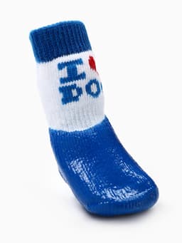 Носки «Я люблю», размер S, 4×5 см, с прорезиненной подошвой, синие