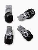 Носки «Мишки», размер L, 5×6.5 см, с прорезиненной подошвой, чёрные