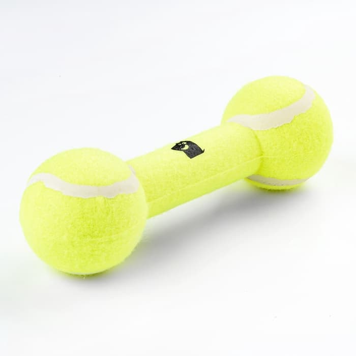 Игрушка для собак Mr.Kranch «Гантель», 20 см, большая, теннисная, жёлтая