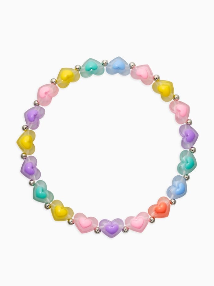 Бусы детские «Выбражулька. Сердце», d=17.5 см, разноцветные в серебре