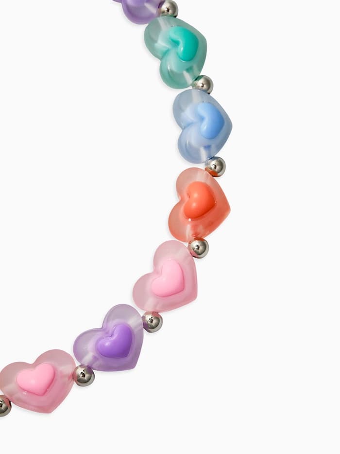 Бусы детские «Выбражулька. Сердце», d=17.5 см, разноцветные в серебре