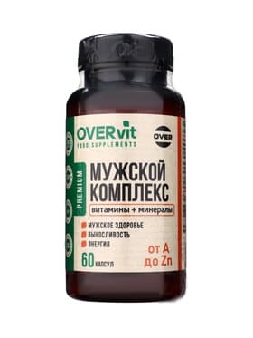 Мужской комплекс OVER MEN OVERvit, витамины и минералы, 60 капсул