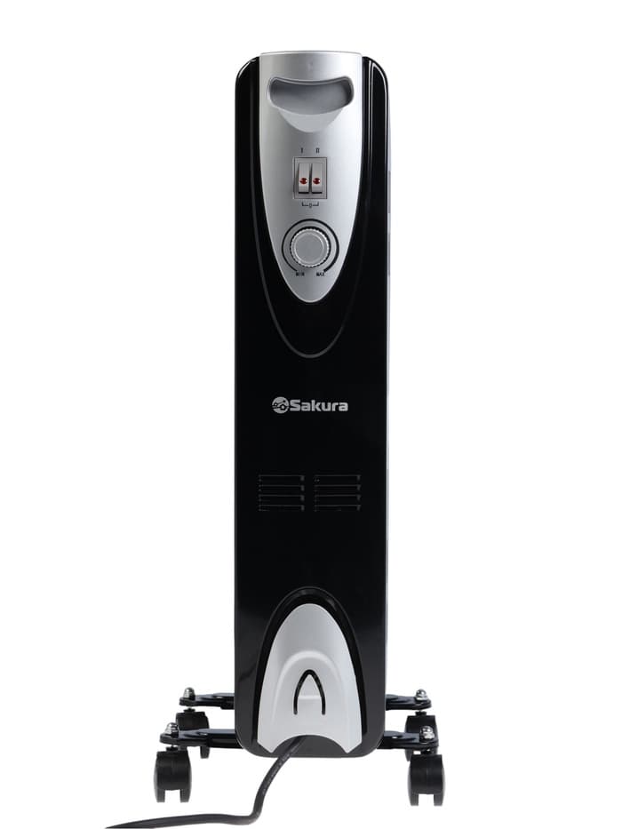 Обогреватель масляный Sakura SA-0377B, 1500 Вт, до 15 м², 7 секций, механический, 3 режима