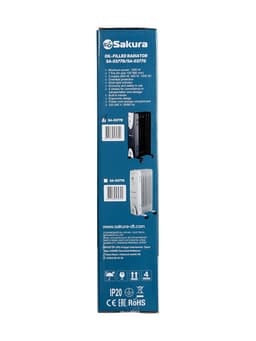 Обогреватель масляный Sakura SA-0377B, 1500 Вт, до 15 м², 7 секций, механический, 3 режима