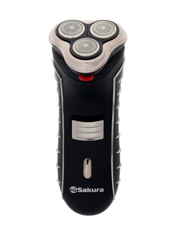 Электробритва Sakura SA-5414BK, АКБ, сеточная, 3 плавающие головки, триммер, чёрная